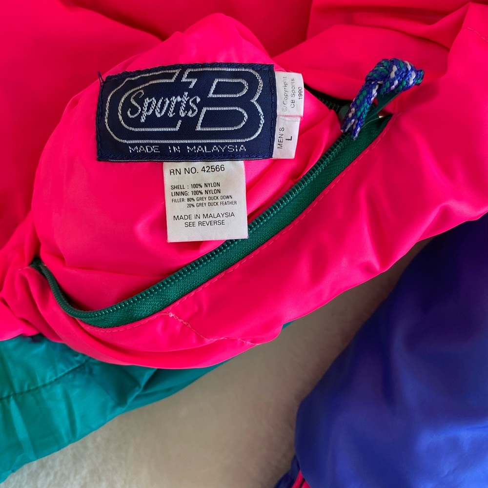 Vintage CB Sports down bomber jacket. Very good condition | 90s |  reversible - Picture 6 of 9